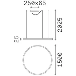 Lampadari Moderni-Ideal Lux Oracle slim sp d150 round lampadario moderno led 89w 3000k