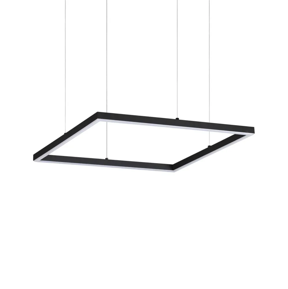 Lampadari Moderni-Ideal Lux Oracle slim sp d090 square lampadario particolare led 51w 3000k nero quadrato