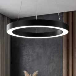 Lampadari Moderni-Ideal Lux Oracle sp d50 lampadario particolare rotondo nero led 3000k 28w