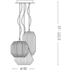 Lampadari Moderni-Ideal Lux Origami sp3 lampadario per soggiorno tre luci vetri