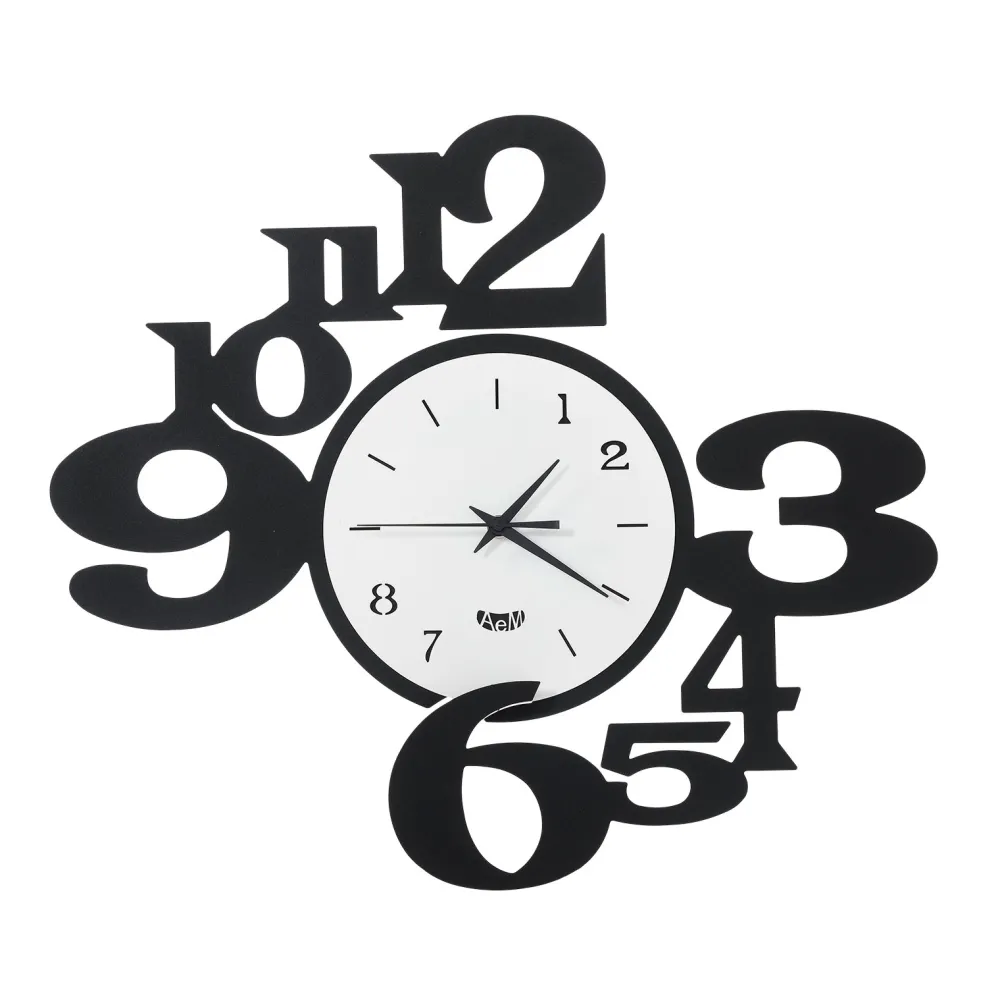Orologi Da Parete Moderni-Selezionato da Mazzolaluce Orlogio da parete design moderno nero bianco per soggiorno