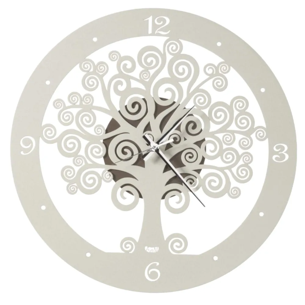 Orologi Da Parete Moderni-Selezionato da Mazzolaluce Orologio albero della vita da muro moderno avorio bronzo