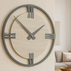 Orologi Da Parete Moderni-Selezionato da Mazzolaluce Orologio a parete 30cm rovere sirio rotondo