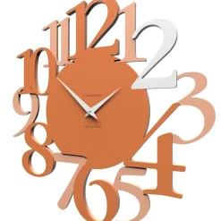 Orologi Da Parete Moderni-Selezionato da Mazzolaluce Orologio a parete moderno legno colore terracotta