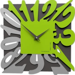 Orologi Da Parete Moderni-Selezionato da Mazzolaluce Orologio a parete moderno quadrato verde