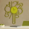 Orologi Da Parete Moderni-Selezionato da Mazzolaluce Orologio a pendolo da parete moderno legno verde oliva