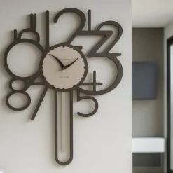 Orologi Da Parete Moderni-Selezionato da Mazzolaluce Orologio a pendolo moderno da parete legno cioccolato