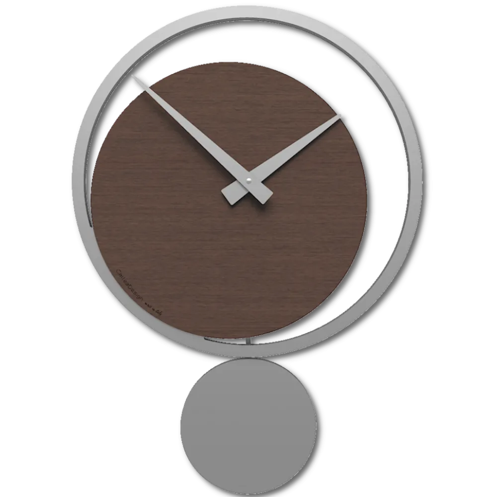 Orologi Da Parete Moderni-Selezionato da Mazzolaluce Orologio a pendolo moderno da muro rovere wenge' eclipse