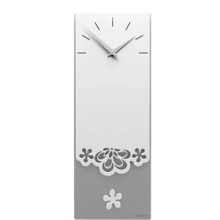 Orologi Da Parete Moderni-Selezionato da Mazzolaluce Orologio a pendolo moderno da parete merletto legno bianco grigio
