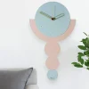 Orologi Da Parete Moderni-Selezionato da Mazzolaluce Orologio a pendolo moderno da parete cerchi cenere e gelso