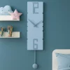 Orologi Da Parete Moderni-Selezionato da Mazzolaluce Orologio a pendolo parete moderno rock legno colore azzurro polvere