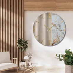 Orologi Da Parete Moderni-Selezionato da Mazzolaluce Orologio 80cm per parete di grandi dimensioni effetto marmo