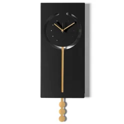 Orologi Da Parete Moderni-Selezionato da Mazzolaluce Orologio con pendolo da parete moderno nero e oro