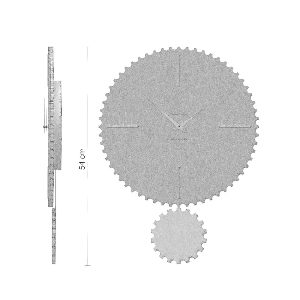 Orologi Da Parete Moderni-Selezionato da Mazzolaluce Orologio con pendolo da parete legno grigio prugna moderno