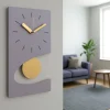Orologi Da Parete Moderni-Selezionato da Mazzolaluce Orologio con pendolo da parete viola dettagli oro