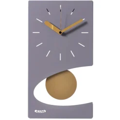 Orologi Da Parete Moderni-Selezionato da Mazzolaluce Orologio con pendolo da parete viola dettagli oro