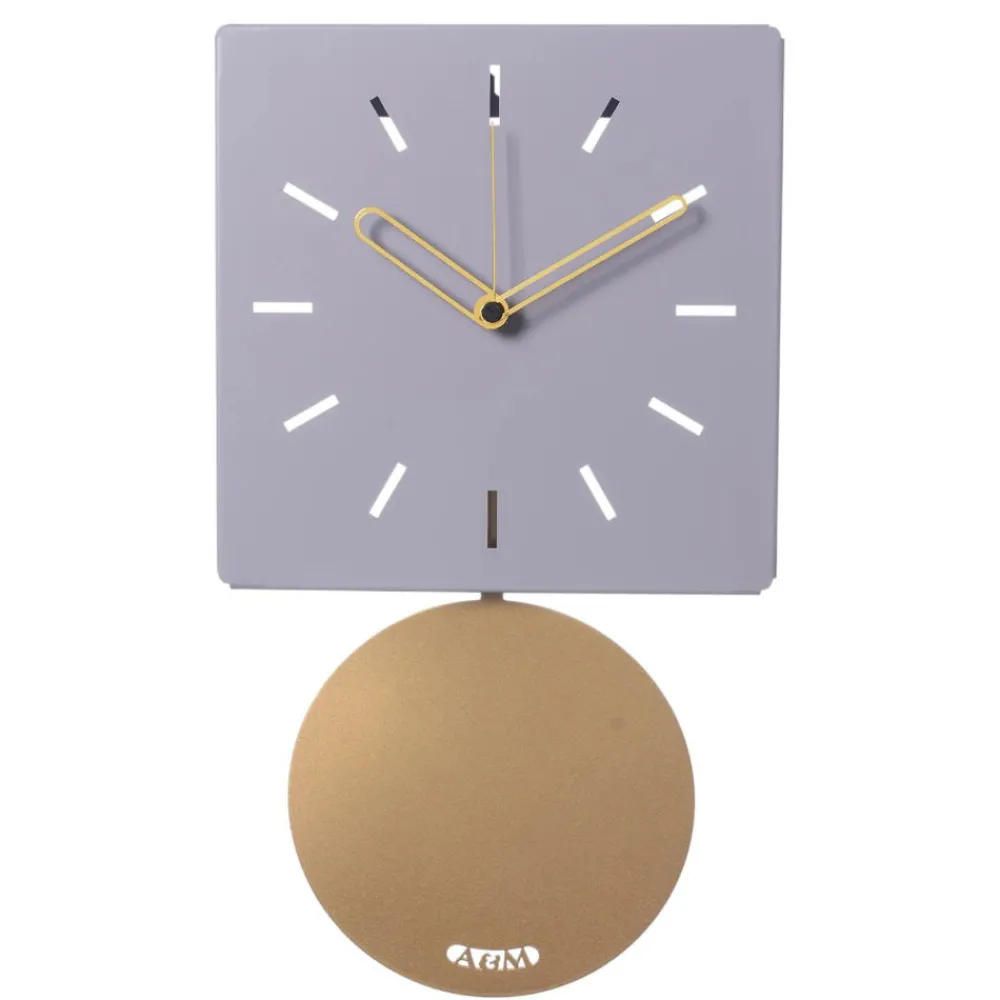 Orologi Da Parete Moderni-Selezionato da Mazzolaluce Orologio con pendolo moderno design quadrato viola chiaro