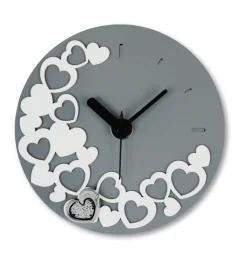 Soprammobili Moderni-Selezionato da Mazzolaluce Orologio da comodino moderno cuori grigio fp