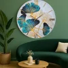 Orologi Da Parete Moderni-Selezionato da Mazzolaluce Orologio da muro 40cm moderno floreal di resina verde oro