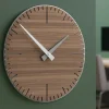 Orologi Da Parete Moderni-Selezionato da Mazzolaluce Orologio da muro exacto noce canaletto grigio bianco in legno