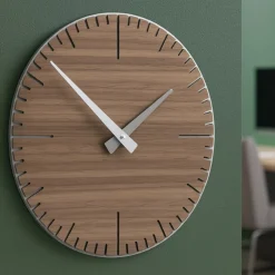Orologi Da Parete Moderni-Selezionato da Mazzolaluce Orologio da muro exacto noce canaletto grigio bianco in legno