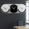 Orologi Da Parete Moderni-Selezionato da Mazzolaluce Orologio da muro fusi orari 3 nero grigio bianco in legno