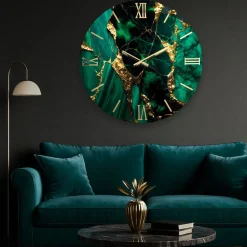 Orologi Da Parete Moderni-Selezionato da Mazzolaluce Orologio da muro grande dimensione 80cm rubino effetto marmo