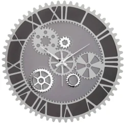 Orologi Da Parete Moderni-Bongelli Preziosi Orologio da muro ingranaggi grigio
