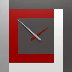 Orologi Da Parete Moderni-Selezionato da Mazzolaluce Orologio da muro moderno clock63 stripes rosso rubino bianco