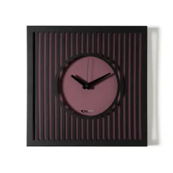 Orologi Da Parete Moderni-Selezionato da Mazzolaluce Orologio da muro moderno design quadrato nero e viola 35x35