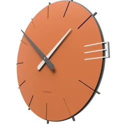 Orologi Da Parete Moderni-Selezionato da Mazzolaluce Orologio da muro moderno legno colore terracotta