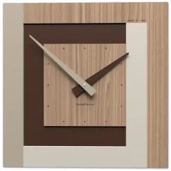 Orologi Da Parete Moderni-Selezionato da Mazzolaluce Orologio da muro moderno noce canaletto clock40