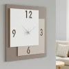 Orologi Da Parete Moderni-Bongelli Preziosi Orologio da muro moderno quadrato nocciola