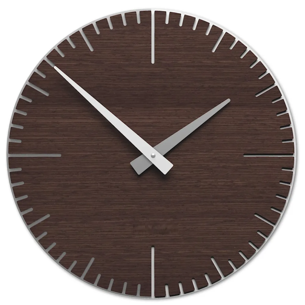 Orologi Da Parete Moderni-Selezionato da Mazzolaluce Orologio da muro moderno rovere wengé grigio bianco in legno