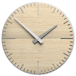 Orologi Da Parete Moderni-Selezionato da Mazzolaluce Orologio da muro moderno rovere bianco grigio rotondo in legno