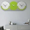 Orologi Da Parete Moderni-Selezionato da Mazzolaluce Orologio da muro moderno verde mela bianco grigio 3 fusi orari in legno