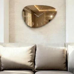 Orologi Da Parete Moderni-Selezionato da Mazzolaluce Orologio da muro moderno 60x90 vetro bronzo numeri romani