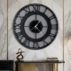 Orologi Da Parete Moderni-Selezionato da Mazzolaluce Orologio da muro nero 50cm numeri romani design