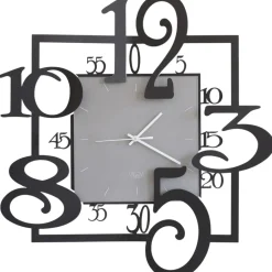 Orologi Da Parete Moderni-Selezionato da Mazzolaluce Orologio da muro nero grigio design quadrato moderno