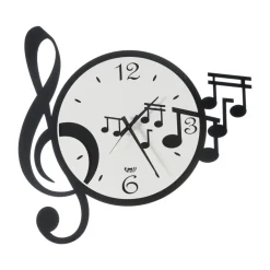 Orologi Da Parete Moderni-Selezionato da Mazzolaluce Orologio da muro note musicali moderno bianco e nero
