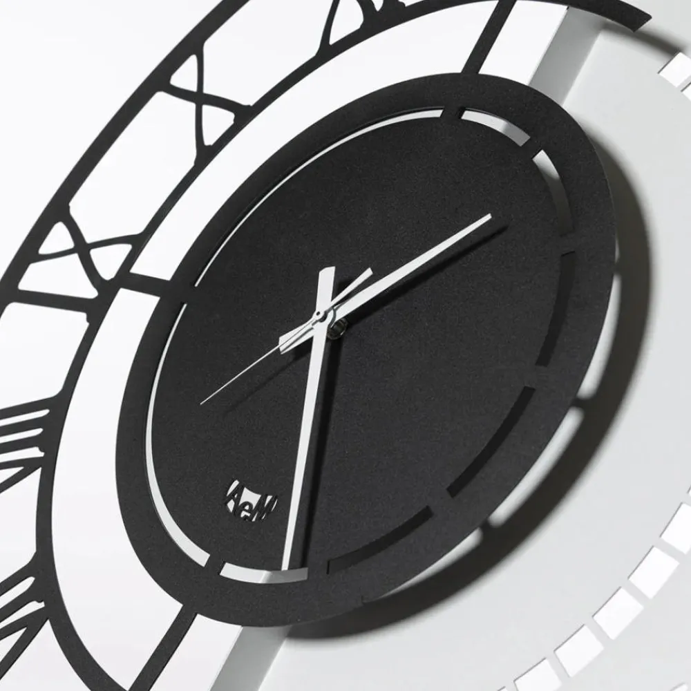 Orologi Da Parete Moderni-Selezionato da Mazzolaluce Orologio da muro rotondo nero dual time numeri moderni