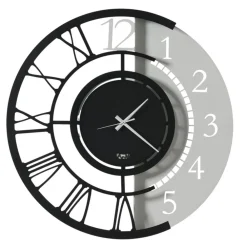 Orologi Da Parete Moderni-Selezionato da Mazzolaluce Orologio da muro rotondo nero dual time numeri moderni