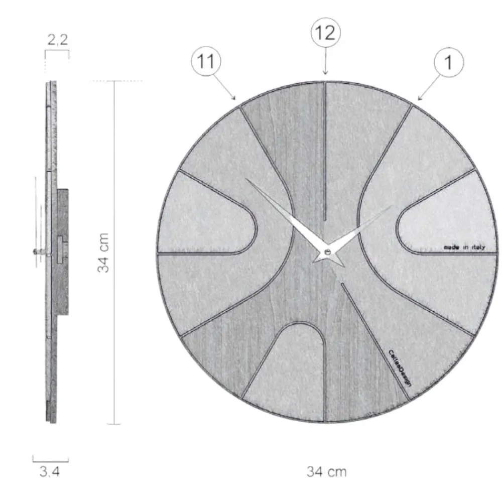 Orologi Da Parete Moderni-Selezionato da Mazzolaluce Orologio da parete azzurro in legno rotondo moderno
