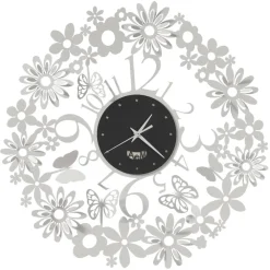 Orologi Da Parete Moderni-Selezionato da Mazzolaluce Orologio da parete bianco e nero design farfalle rotondo 50cm