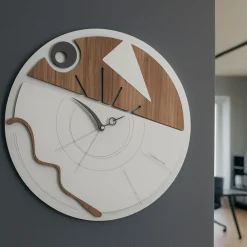 Orologi Da Parete Moderni-Selezionato da Mazzolaluce Orologio da parete bianco noce canaletto grigio art-o moderno