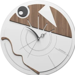 Orologi Da Parete Moderni-Selezionato da Mazzolaluce Orologio da parete bianco noce canaletto grigio art-o moderno