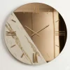 Orologi Da Parete Moderni-Selezionato da Mazzolaluce Orologio da parete 80cm carta da parati specchio bronzo per soggiorno