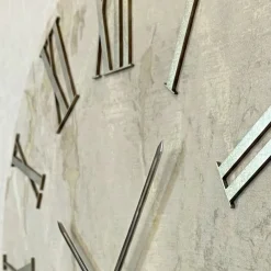 Orologi Da Parete Moderni-Selezionato da Mazzolaluce Orologio da parete 40cm con carta da parati numeri romani argento