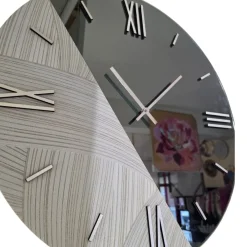 Orologi Da Parete Moderni-Selezionato da Mazzolaluce Orologio da parete 60cm design specchio fume carta da parati