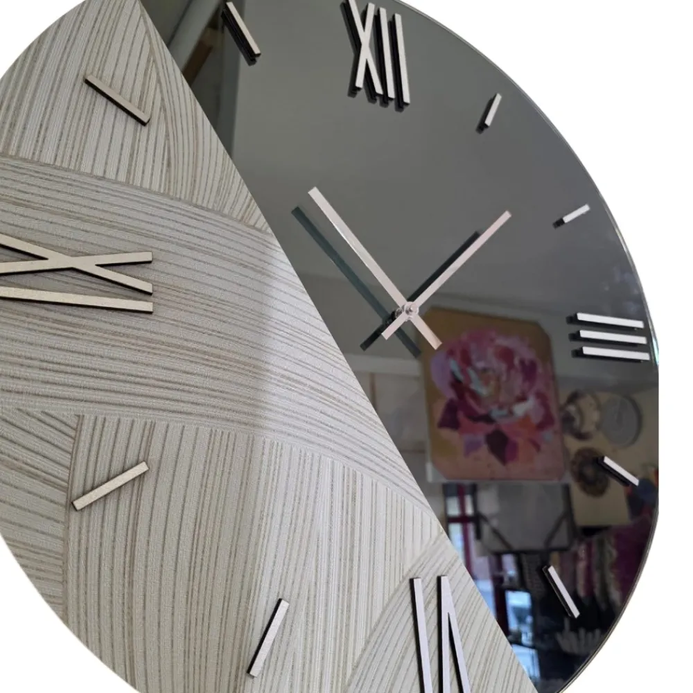 Orologi Da Parete Moderni-Selezionato da Mazzolaluce Orologio da parete 60cm design specchio fume carta da parati